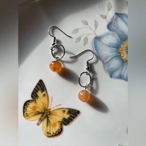 Elegant Orange Dangle Earrings